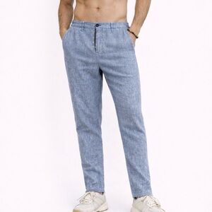 Ganesh Light Blue Men's Linen Pants